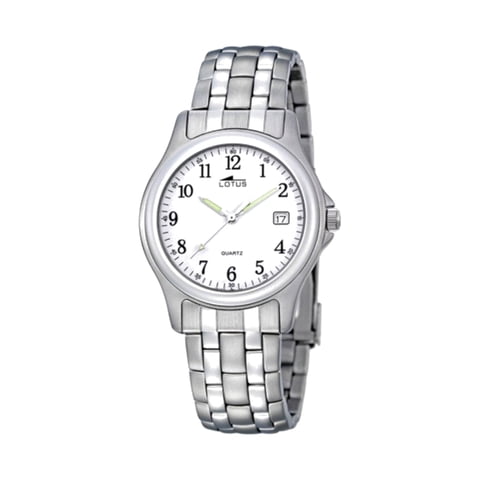 Reloj 15150/A Lotus Blanco Hombre Acero Clasico