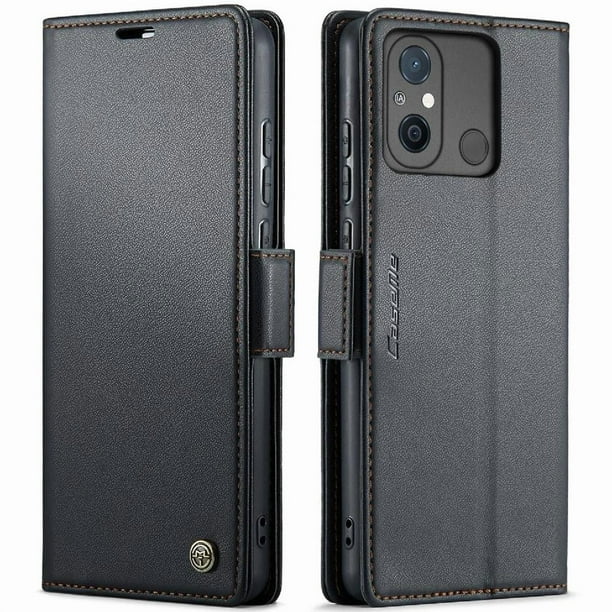 CaseMe tipo cartera Xiaomi Redmi 12C con cierre magnético, RFID, tarjetero, soporte, carga inalámbrica