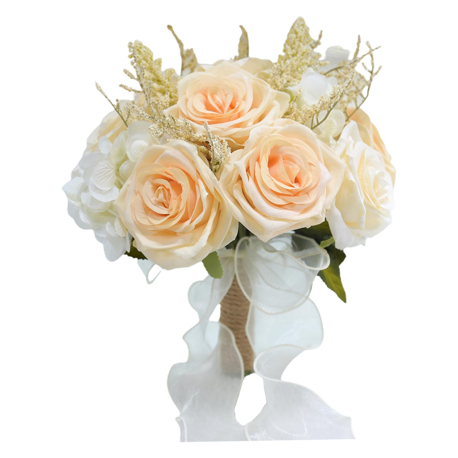 Bothyi - Ramo De Novia De Boda Ramo De Novia Con Ramo De Novia Para Fiesta Beige