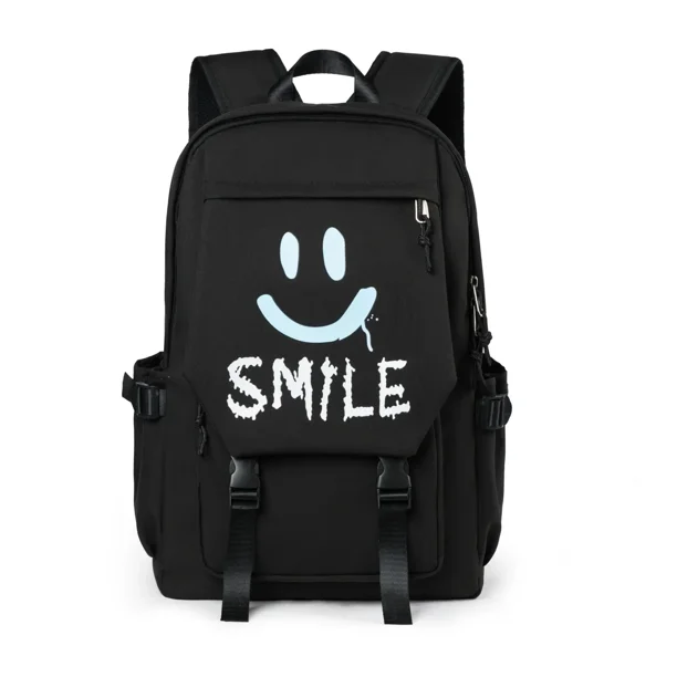 Large capacity quirky expression backpack, leisure travel backpack, sports minimalist unisex bag for men and women