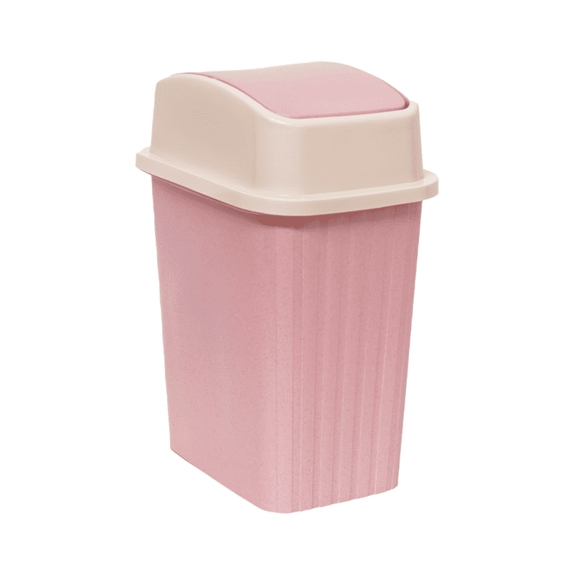 Basurero Plastico Rosa Papelera 12 Litros Tapa Vaiven Wakeshome