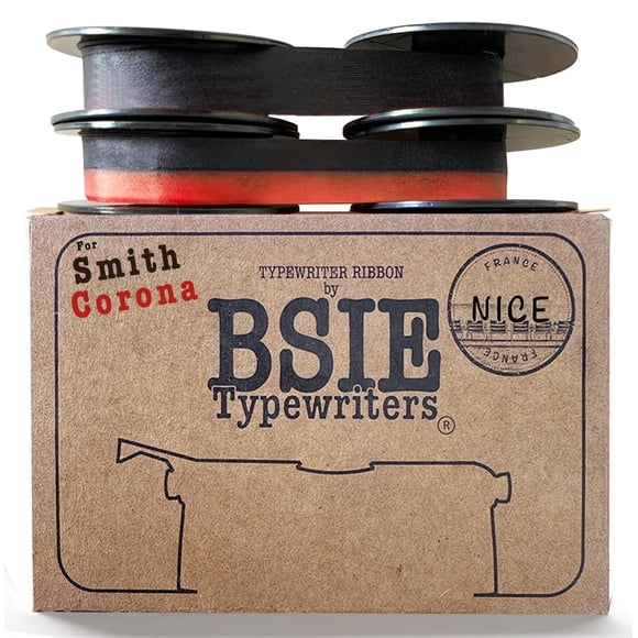 Cinta para máquina de escribir BSIE, paquete de 2, negra y roja para Smith Corona