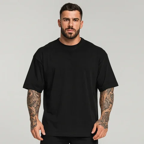 Creaprint - Polera Mc Oversize Negro Talla M