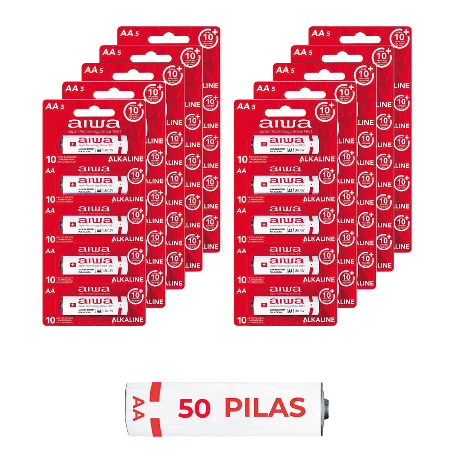 Aiwa - Pila Alcalina Aa Pack X50 Unidades Aw-lr6p5