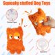 thumbnail image 2 of Juguete para perro HUGEME de peluche chirriante y crujiente – Naranja, 2 of 9
