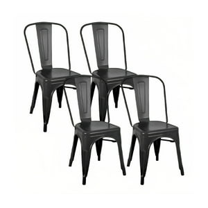 Klik Muebles - Pack De 4 Sillas Tolix Negras