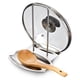 thumbnail image 1 of Organize Your Kitchen with our Stainless Steel Pot Cover Holder and Lid Rack Shelf - Free Punching Installation, Removable Shelf, and Drain Tray Bracket for Tabletop Convenience - Includes Soup Spoon, 1 of 5