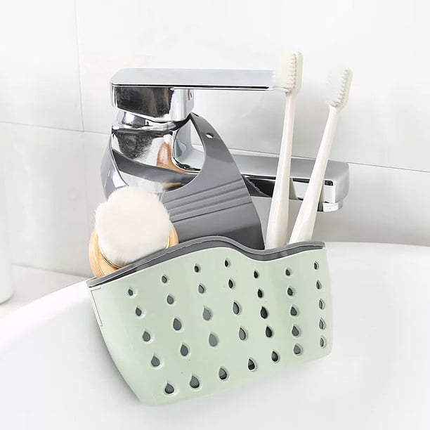 1 Pc Sink Sponge Rack, Sink Organizer Silicone Storage Box, Hangable Multifunctional Drainage Adjustable Shoulder Strap, Sponge Rack For Kitchen Sink Absorption And Kitchen Bathroom Faucet Hanging Ba