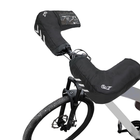 Manoplas Impermeables y Cortaviento para Manubrio de Bicicleta JLDTOP Negras