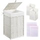 thumbnail image 1 of Cesto de ropa Greenstell de 60 litros con tapa y 2 bolsas forradas, color blanco, 1 of 8