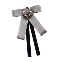 Ioensy - Broche De Cinta De Pajarita Para Mujeres Corbalo Para Traje Accesorios De Ropa De Blusa Gris