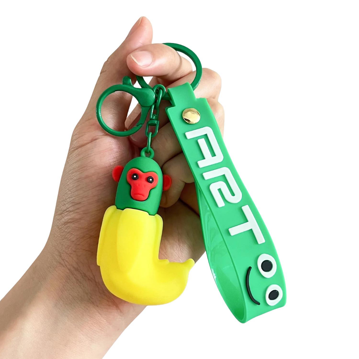 Fliperex - Llavero Colgante De Goma Brainrot Chimpanzini Bananini Blanco