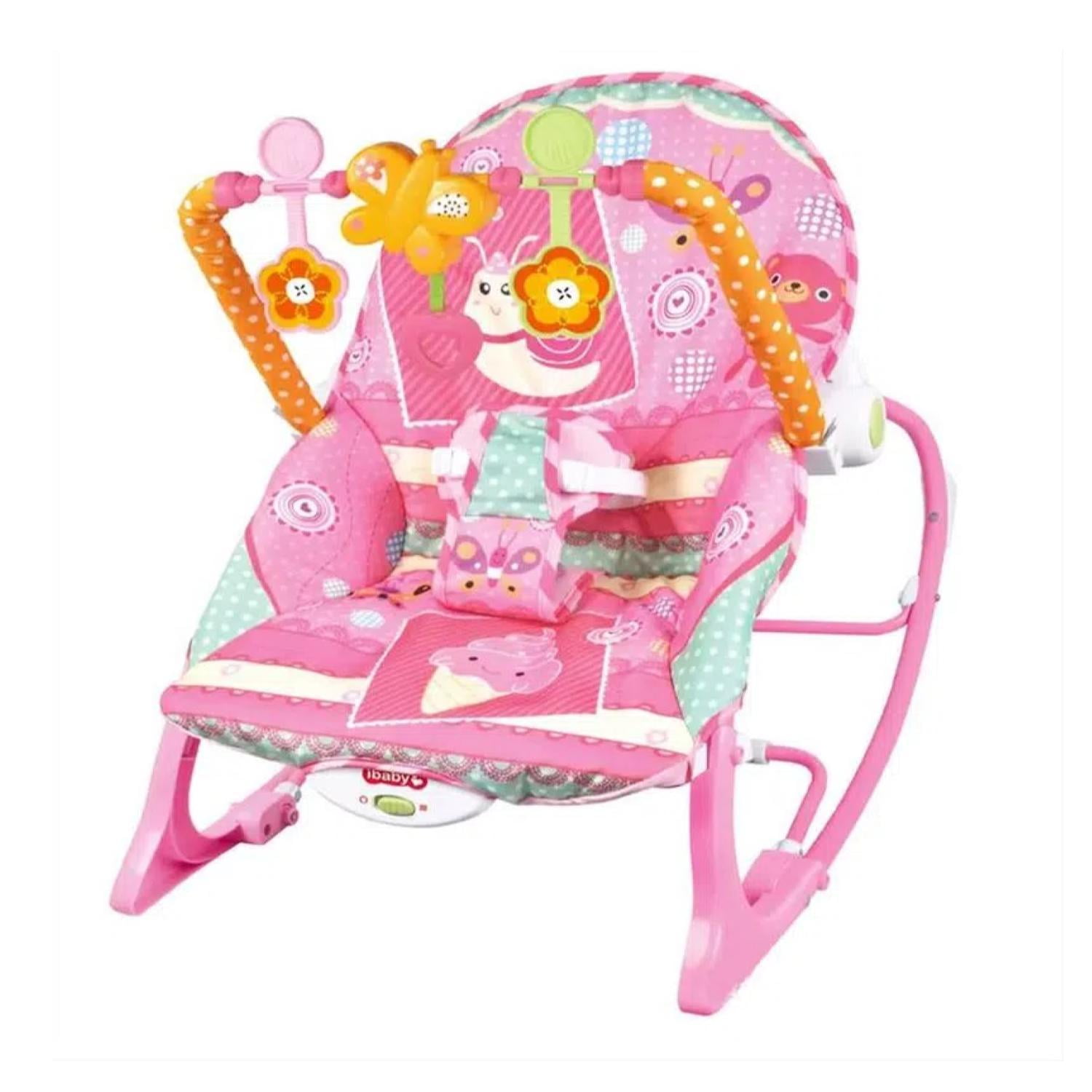 Total Click - Juguete Silla Mecedora Vibradora Musical Rosado