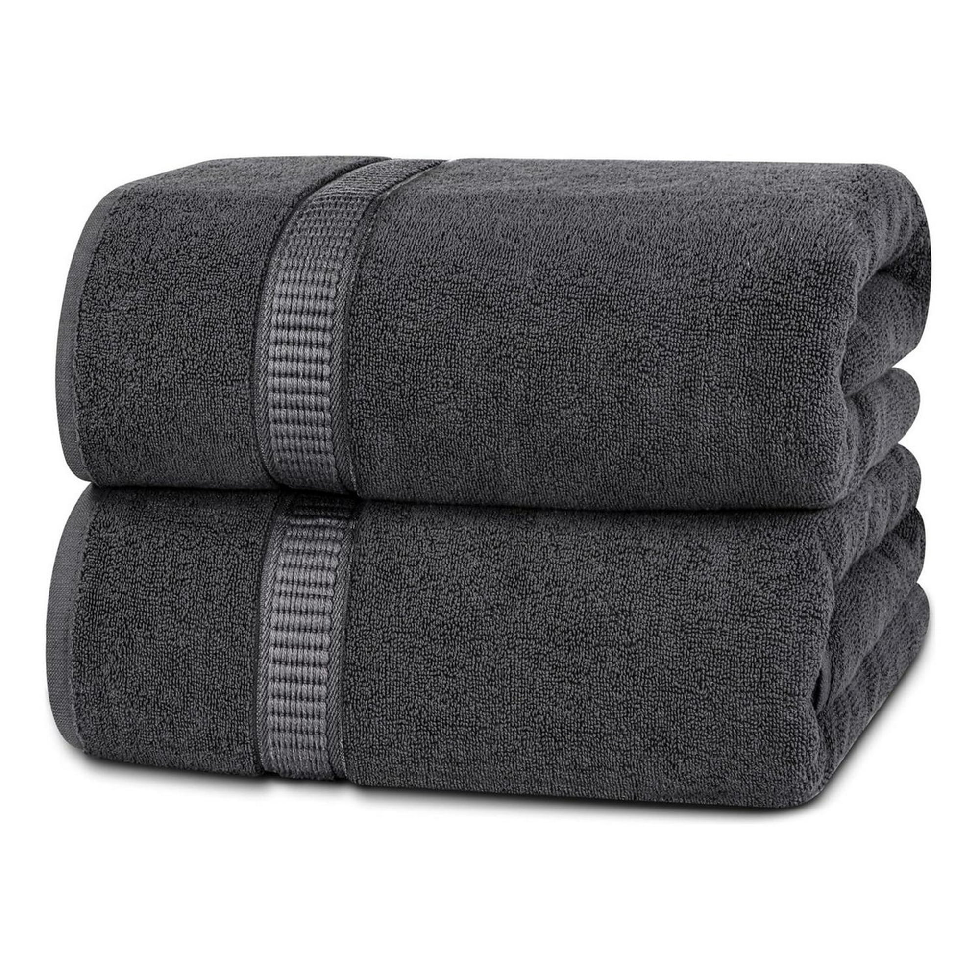 Aura Zeus - Juego De 2 Toallas De Mano 70x40 Cm Algodon 500g Baño Set Az Gris Gris