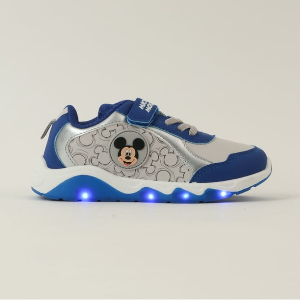 Zapatillas Con Luces Niño Mickey Full Lineal Azul Disney