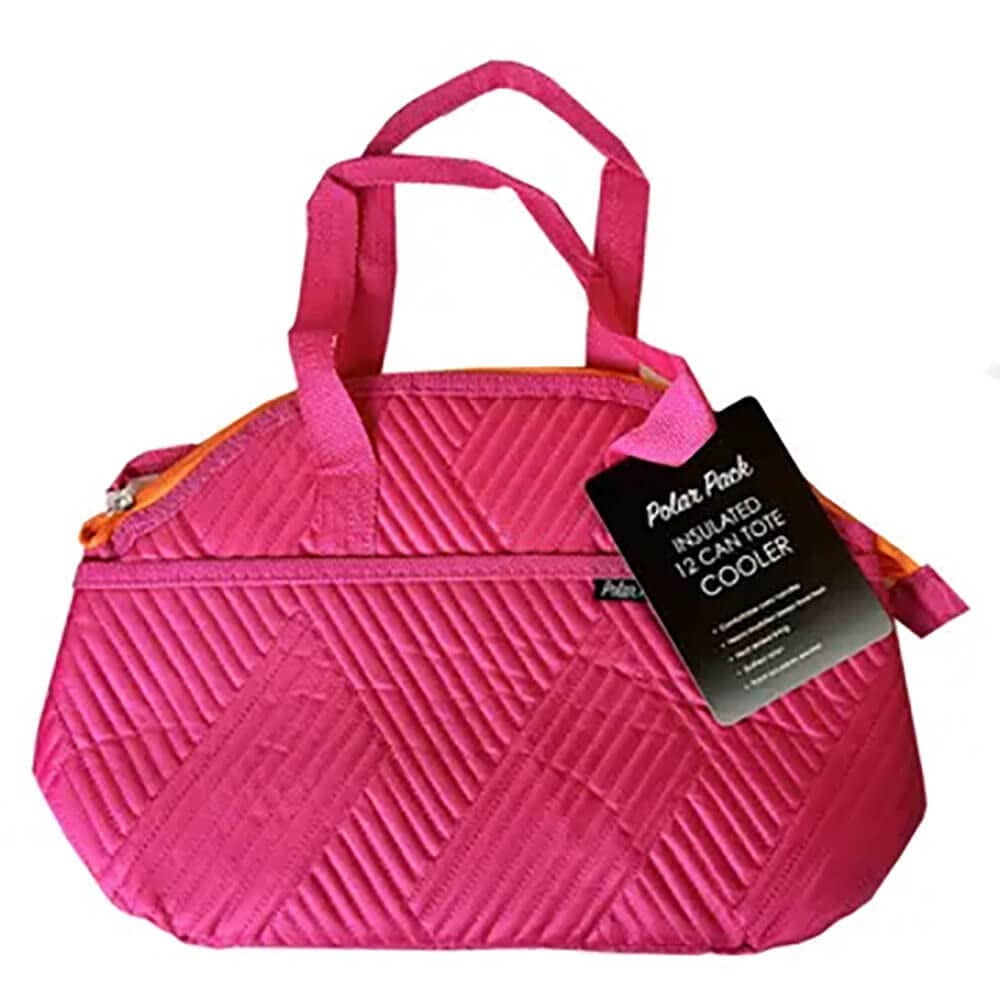 Kole Imports - Bolsa Térmica Térmica Polar Pack De 12 Latas, Color Rosa Y Naranja