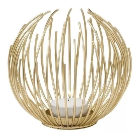Genérica - Candelabro Porta Vela Dorado Estilo Nórdico Decorativo