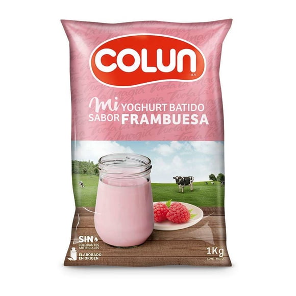 Yoghurt Batido Sabor Frambuesa Bolsa, 1 Kg