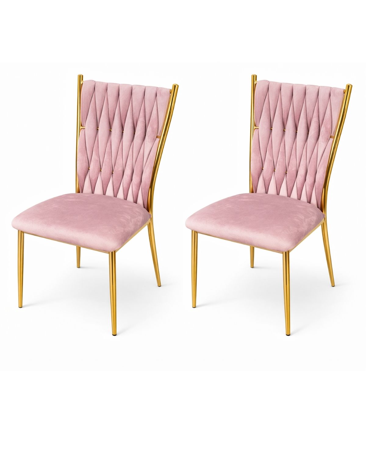 Habita2 Chile - Pack 2 Sillas Doradas Para Comedor Arthur - Rosado