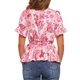 thumbnail image 3 of INSPIRE CHIC Blusa de Mujer con Peplum Envolvente de Verano Floral de Manga Corta con Volantes y Cuello en V con Cinturón Camisas Florales Rosadas XL, 3 of 6