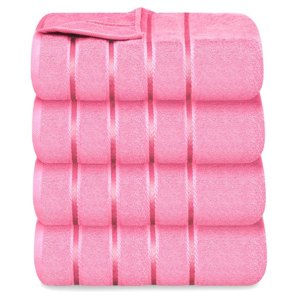 Juego de 4 toallas YRALY 69 × 137 cm 600 GSM algodón rosa