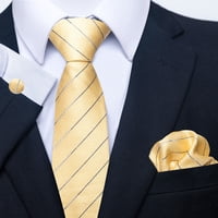 Xusx111 - Conjunto De Corbatas De Hombres De Seda Raya Paisley Corbata De Bolsillo Botones Cuadrados Para Boda De Negocios