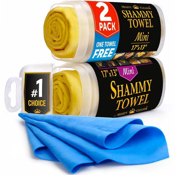 Toalla de gamuza Mighty Cleaner Premium, paquete de 2 unidades, 1 toalla gratis de 43 x 33 cm