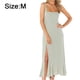 thumbnail image 2 of Vestido de dama de honor elegante de verano para mujer, con escote cuadrado, volantes, sin mangas, informal, largo, con abertura, verde, 2 of 7