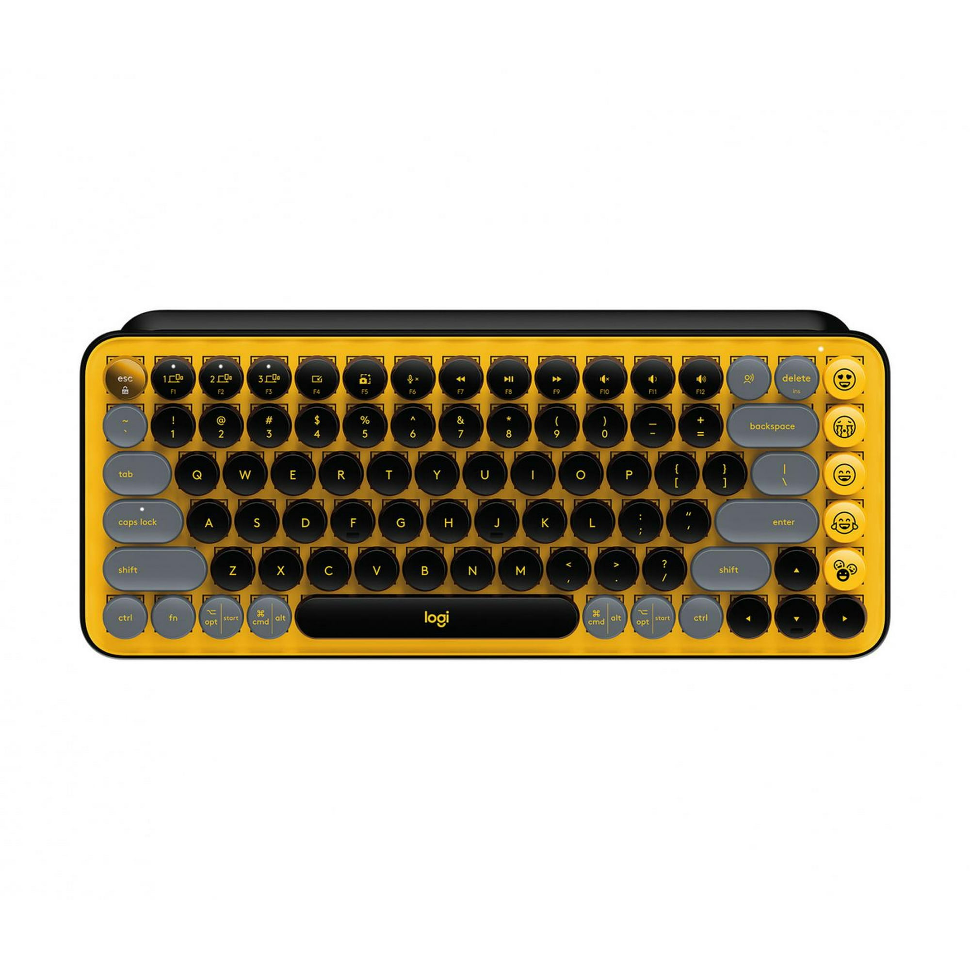 Teclado Mecanico Logitech Pop Keys Black Yellow Con Emojis Negro