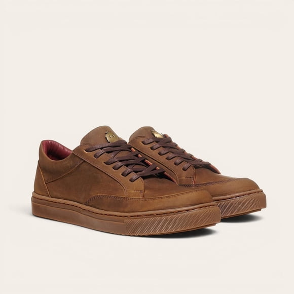 Zapatilla de Cuero Urbana La Campana OLKI - Café/Cristal marron 43