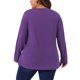 thumbnail image 4 of GRACE & GRANDEUR Ropa de Halloween para Mujer Tallas Grandes Blusa de Manga Larga con Cuello en V Ajuste Suelto con Botones Decorativos y Dobladillo Irregular 1X Púrpura Oscuro, 4 of 8