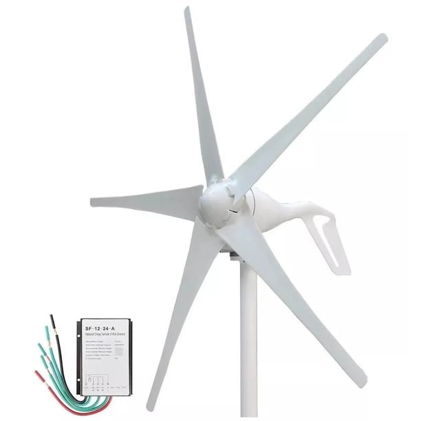 Juego de generador de turbina eólica de 400W 24V con 5 cuchillas, juego de generador de viento con controlador de carga, generador de energía eólica para marina, RV, hogar, generador de viento