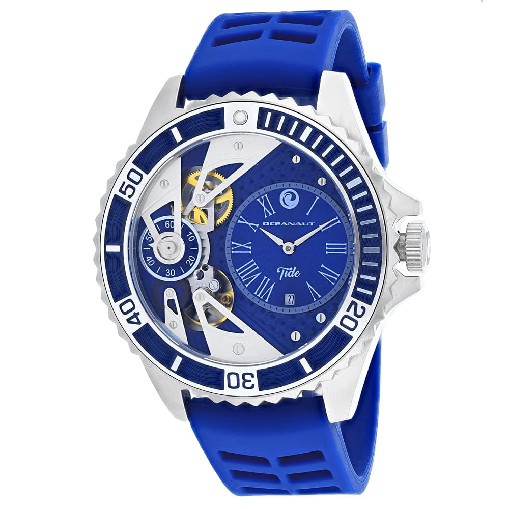 Reloj Oceanaut Tide Para Hombre, Resistente Al Agua, 100 M, Esfera Azul
