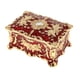 thumbnail image 4 of esmalte retro flor escultura baratijas cofre joyero organizador rojo, 4 of 5