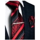 thumbnail image 1 of Corbata JEMYGINS de seda 147 cm, estampado floral rojo, juego de 6, 1 of 4