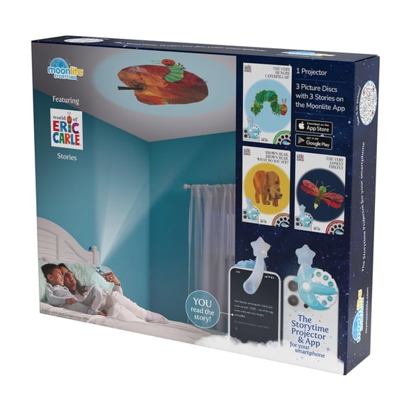 Juguete electrónico educativo Moonlite Eric Carle con 3 cuentos en proyector