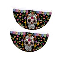 Magideal - 2 Banderines Del Día De , Banderines De Calaveras De Halloween, Banderines Decorativos De Halloween Para Ventanas Y Patios Festivos