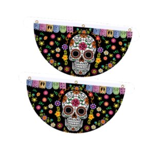 Magideal - 2 Banderines Del Día De , Banderines De Calaveras De Halloween, Banderines Decorativos De Halloween Para Ventanas Y Patios Festivos