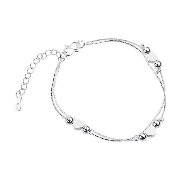 Pulsera Doble Triple Corazón P.925