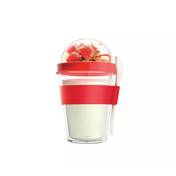 Vaso De Yogurt Leche Bebidas Y Cereal Frutas Frutos Secos