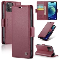 Caseme Tipo Cartera Iphone 12/12 Pro Con Cierre Magnético, Rfid, Tarjetero, Soporte, Carga Inalámbrica