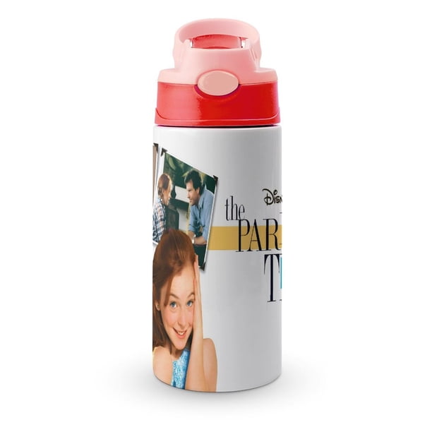 Juego de gemelasBotella de Agua con Tapa Pop Top de Un Toque, Acero Inoxidable, a Prueba de Fugas, para Deportes, Botella Infantil rosa 12 oz