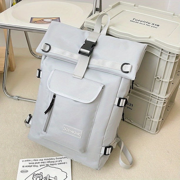 Stylish Preppy Nylon Laptop Backpack - Perfect For School, Travel, and Outdoor Adventures!