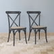 thumbnail image 1 of Pack 2 Sillas Comedor Madera Negra Rattan Apilables Crossback Venhoouse, 1 of 8