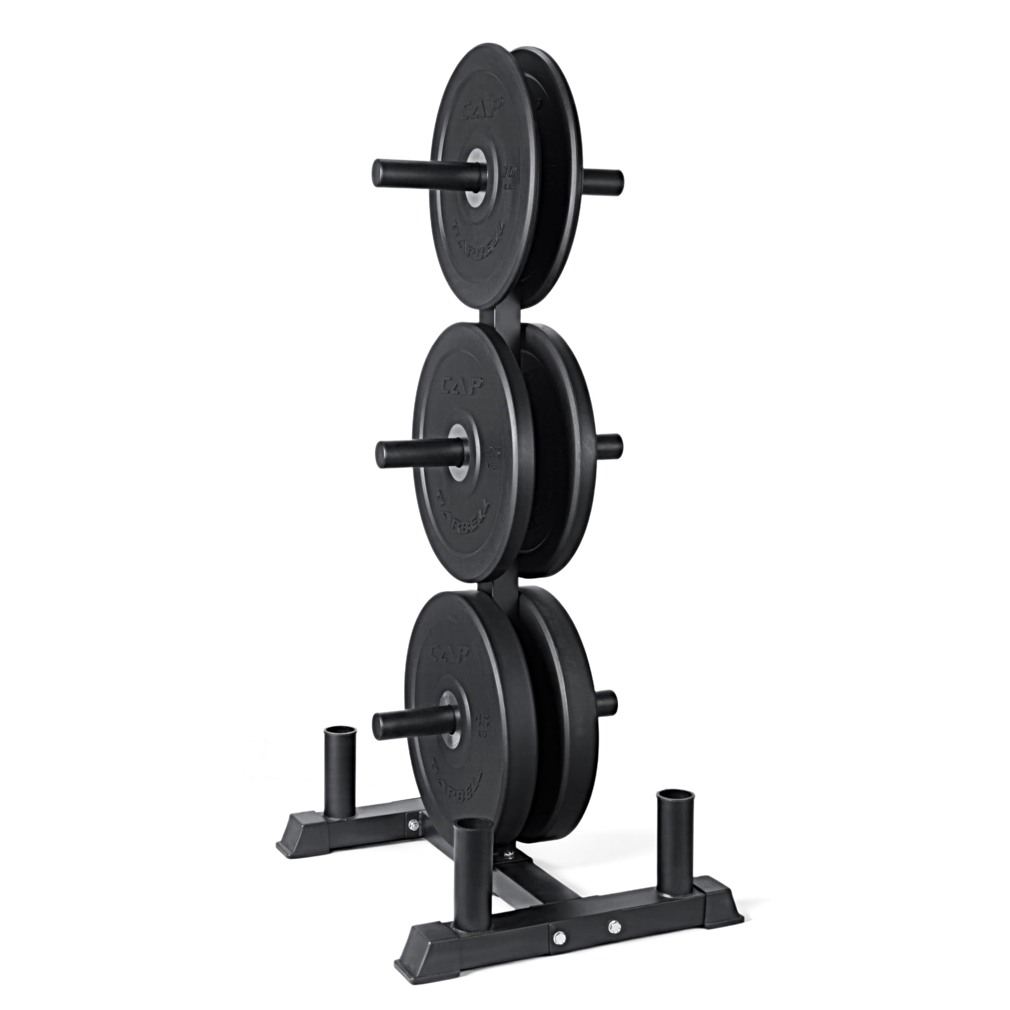 Set De Discos De Peso Cap Barbell De 160 Lb Con Rack De Almacenamiento