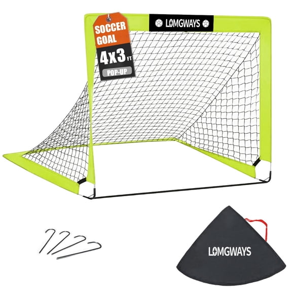 Portería de fútbol LOMGWAYS para niños, patio trasero, 120x90 cm, con bolsa de transporte