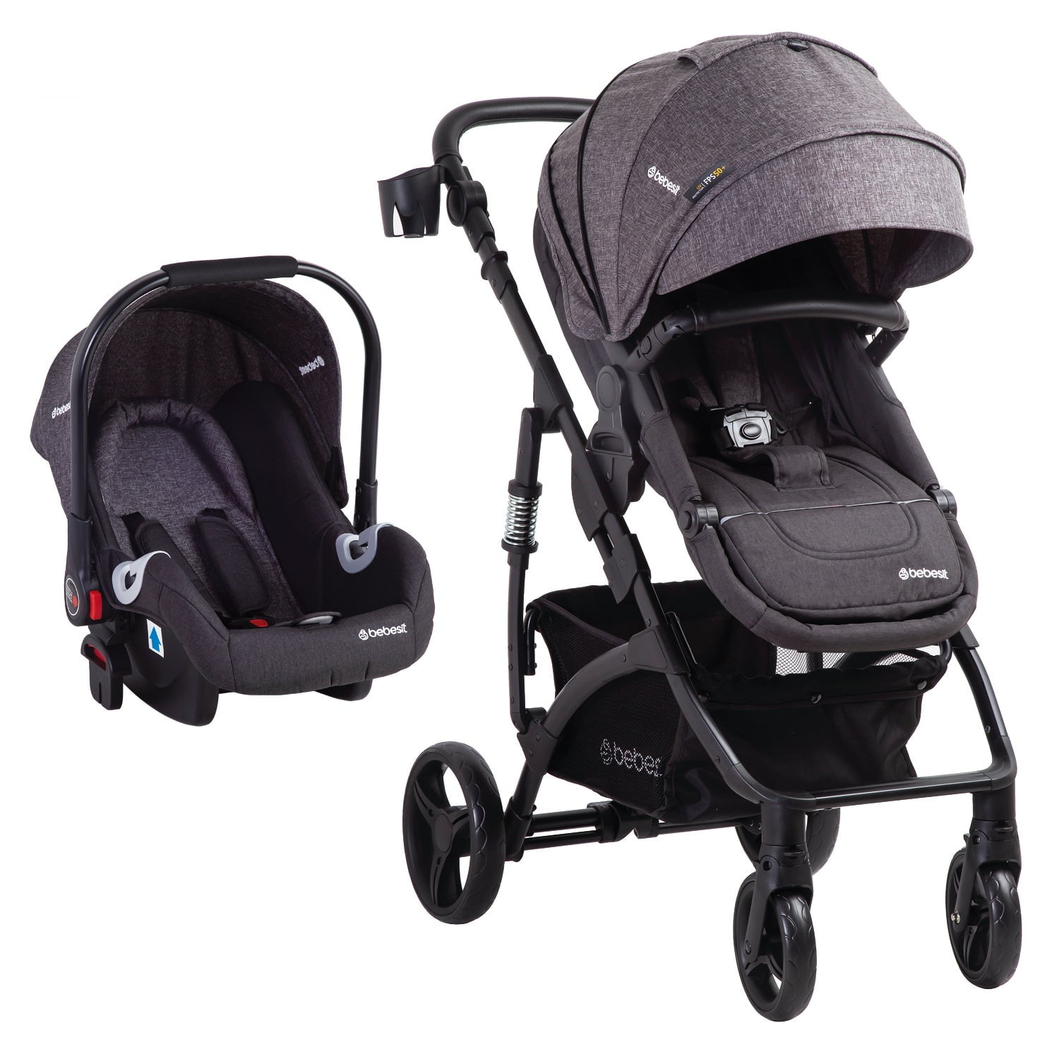 Bebesit - Coche Cuna Travel System Explorer Lx Negro