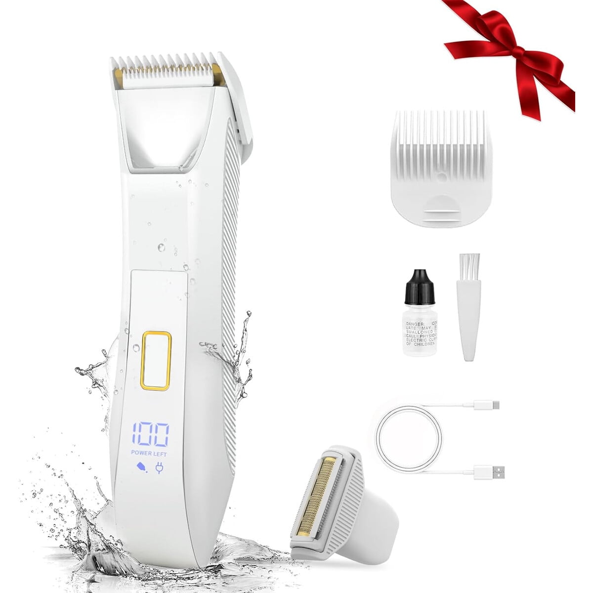 Depiladora Eléctrica Bomic Doble Cabezal Led W351 Resistente Al Agua