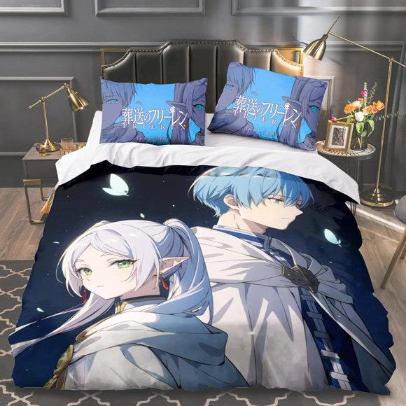 Frieren Beyond Journey's End Bedding Set Boys Girls Duvet Cover Pillowcase Bed boys Adult