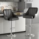 thumbnail image 3 of Taburetes de bar VECELO ajustables, 2 unidades, con respaldo y brazo, color negro, 3 of 8